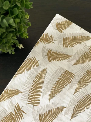 Hoja de papel de seda de diseño GOLDEN FROND elige el tamaño y el monto del paquete Foto 1 de 4