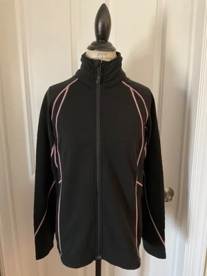Cabela's® + IceBreaker® Merino Women's Size Large Full Zip Jacket | Black / Pink - Image 1 of 4