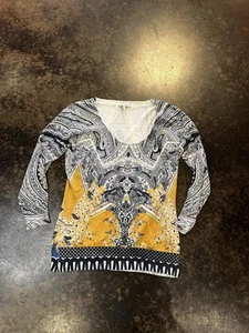 Etro Patterned Silk ScoopNeck 40 4 - Picture 1 of 7