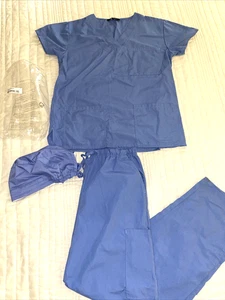 Just Love Scrub Set Blu Donna Taglia S Top e Fondo Set Completo Cotone - Foto 1 di 20