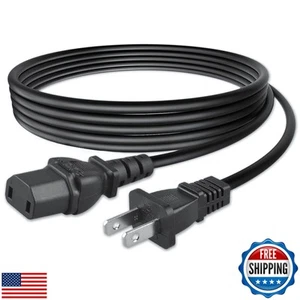 Aprelco 6.6ft/2m UL Listed 2-Prong AC Power Cord Cable Lead Replacement for D - Afbeelding 1 van 5