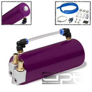 ALUMINUM ROUND PURPLE ENGINE JDM OIL CATCH TANK/CAN RESERVOIR 750ML+BRACKET+HOSE - Picture 1 of 1