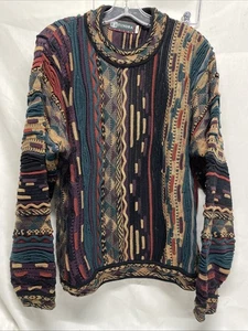 Vintage Tundra Pullover Herren M 3D Strick Struktur Pulli Canada 90s Biggie Cosby - Bild 1 von 9
