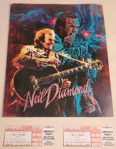 (3) LOT NEIL DIAMOND 1992 Love In The Round Tour Program +2 Tixs Philly Spectrum - Picture 1 of 19