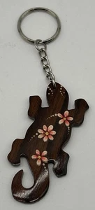 Lizard Lizard Gecko Wooden Noble Handmade Keychain Pendant M00 - Picture 1 of 5