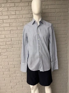 Camisa Daniel Dolce Para Hombre Azul A Cuadros Manga Larga Abotonada Puños Franceses Talla - Imagen 1 de 9