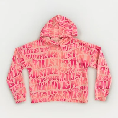 Sudadera Pullover Justice Rosa Polar Sudadera Paz Amor Niñas S 7-8 COMO NUEVA Foto 1 de 4