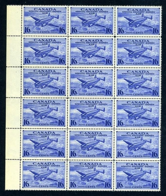 CANADA Scott CE1 - NH - BLK of 18 - 16¢ Air Mail Special Delivery (.026) - Image 1 of 2