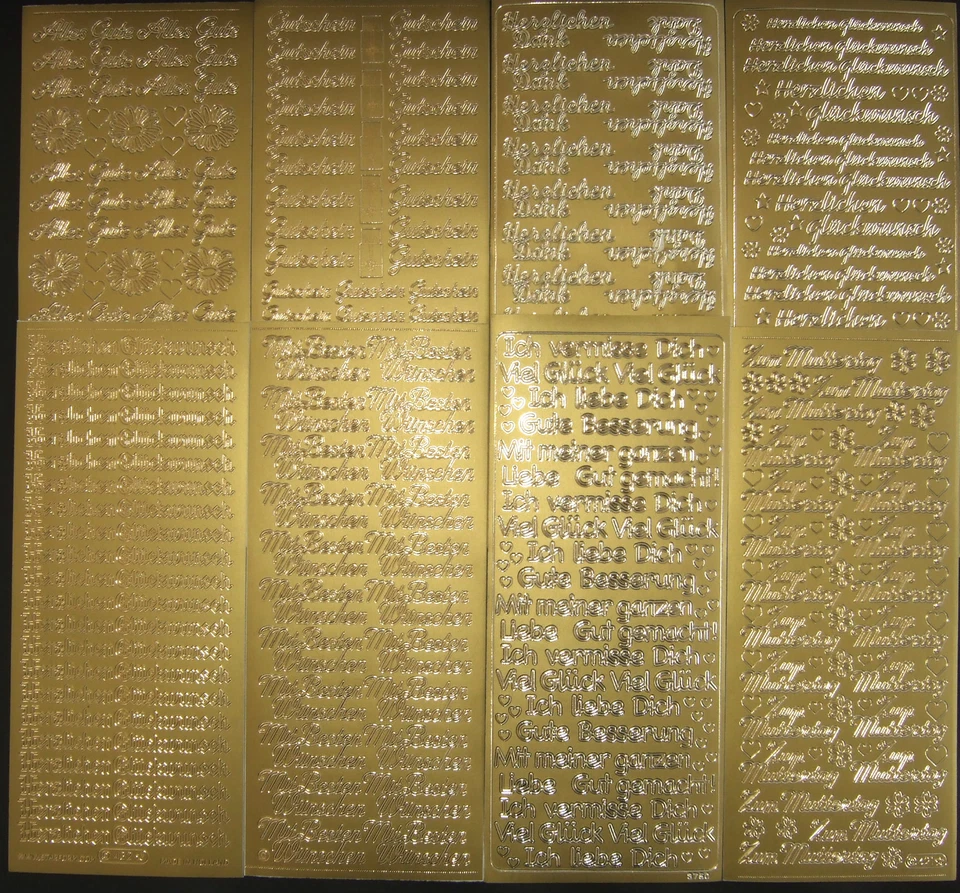 Sticker verschiedene Texte in gold zur Auswahl (Herzlichen Glückwunsch etc.) - Bild 1 von 1