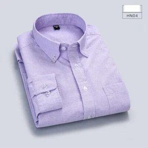 Mens Oxford Shirts Formal Business Long Sleeves Cotton Casual Dress Shirts Tops - Picture 1 of 19