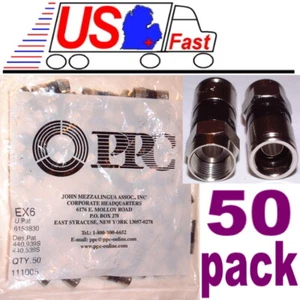 Lot50x/pk TV/Cable RG6U Quad Shield Coax/Coaxial Compression Crimp End/Connecter - Picture 1 of 2