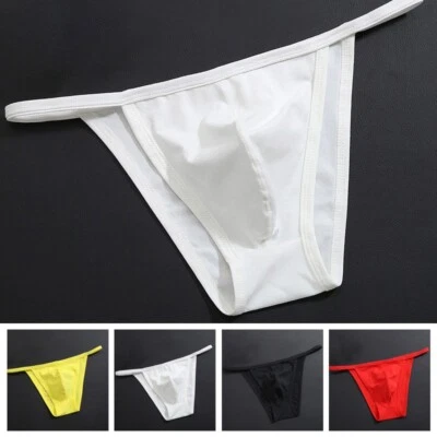 Men's Sexy Solid Color Low-rise Thong Briefs Solid Color Breathable Underwear - Image 1 of 4
