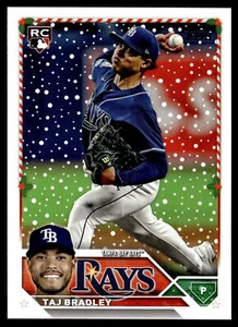 2023 Topps Holiday #H23 Taj Bradley Rookie Tampa Bay Rays - Picture 1 of 2