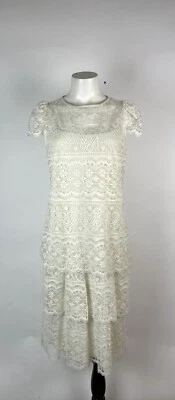 Vintage 60s AMY-DEB  White lace cocktail /Party Dress 12, USA 2-piece - Image 1 of 4