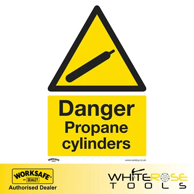 Sealey Danger Propane Cylinders Warning Safety Sign Self-Adhesive Vinyl Worksafe - Image 1 of 4