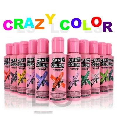 2 x CRAZY COLOR SEMI PERMANENTE HAARFARBE 100 ML * mit Handschuhen Tönungsbürste 🧤
