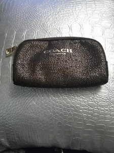 COACH BROWN SHIMMERY COIN POUCH 5X3 INCHES - Picture 1 of 3
