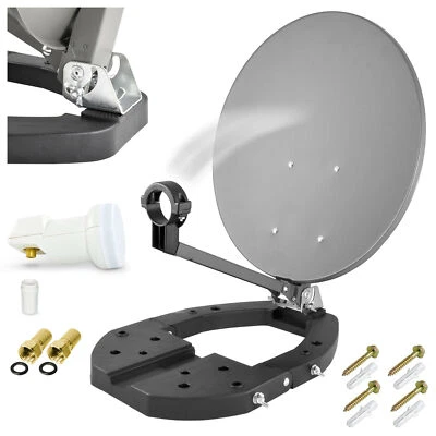 Camping Satelliten Spiegel Schüssel Antenne Mini SAT Anlage Klapparm Single LNB - Bild 1 von 4