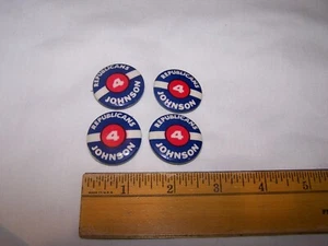 4 Vintage Lyndon B. Johnson REPUBLICAN'S FOR JOHNSON President Pinback Buttons - Imagen 1 de 2