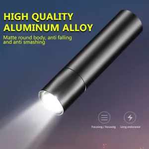 Mini LED Flashlight Portable USB Pocket Light Torch Outdoor Camping Emergency - Picture 1 of 17