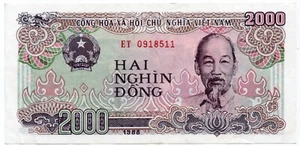 1988 Vietnam 2000 Hai Nghin Dong Banknote Circulated VF - Picture 1 of 2