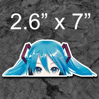 Hatsune Miku Sticker Vocaloid Cute Window Peeker Sticker Car Sticker Car Decal - Image 1 of 2