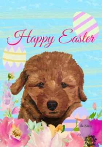 Cavapoo Red Hippie Hound Studios Easter Flag - Picture 1 of 1