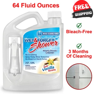 Weekly Shower Cleaner, Vanilla Scent, Bathroom Cleaners, No Scrubbing, 64 Fl Oz - Picture 1 of 12