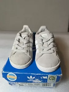 Adidas Original Toddlers Size 4K Campus EL I Grey White Strips - Picture 1 of 10
