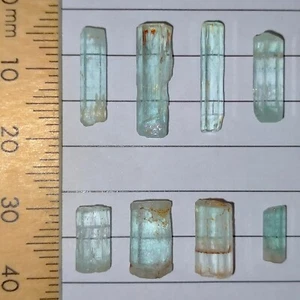 Lote suelto de piedras preciosas de berilo verde azulado pálido esmeralda cristales ásperos sin cortar 16,4 quilates - Imagen 1 de 6