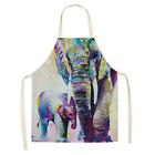 Elephant Printed Linen Apron Waterproof Kitchen Cooking Bibs Apron for Adult