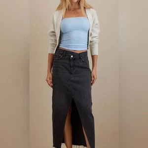 American Eagle 90’s High Rise Denim Maxi Skirt Size 14 - Picture 1 of 8