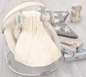 Large Cream Soft Cosy Fleece Throw Boy Girl Pram Moses Basket Crib Baby Blanket - Picture 1 of 1