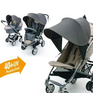 Diago Universal UV40+ Kinderwagen Buggy Sonnenschutz Visier Schiebedach Schwarz Neu in OVP - Bild 1 von 10