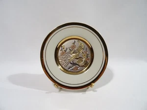 THE ART OF CHOKIN 24 K GOLD AND SILVER JAPAN ASSIETTE CERAMIQUE DECORATIVE PLATE - Picture 1 of 11