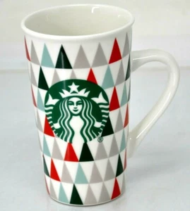 Starbucks 16 oz Tall Diamond Green Pine Trees Coffee Tea Mug Cup - Picture 1 of 3