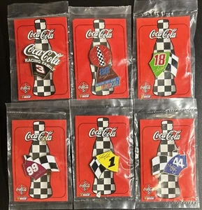 (6) Nascar Coca Cola Racing Family Hat Lapel Pin Set Lot EARNHARDT, STEWART, NEW - Picture 1 of 8