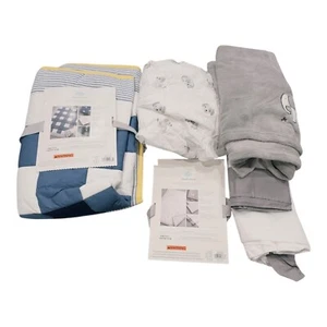 Cloud Island Blue Comforter - 4 Piece Elephant Nursery Crib Set Mix - Picture 1 of 8