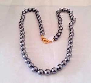 JOAN RIVERS 30" METALLIC GRAY FAUX LUSTER PEARL NECKLACE - Picture 1 of 1