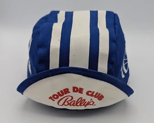 Vintage New Bally's Tour de Club Hat Cap Blue White Vintage Cycling 80s Bicycle - Picture 1 of 6