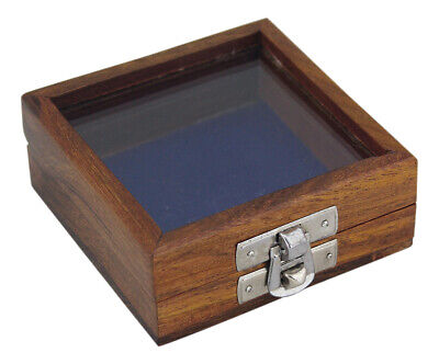 Holzbox Mit Glas Im Deckel Schatulle Holz 9x9cm Ø=4cm Sea4You • 9.90€