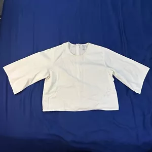 Rosie Assoulin Shirt Womens Extra Small XS Crew Neck White Back Zip Blouse Top - Picture 1 of 7