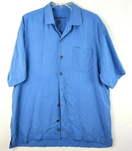 Tommy Bahama Men's Large 100% Silk Casual Button Up Shirt Blue Size L - Picture 1 of 12