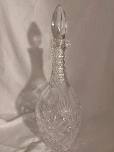 Stunning Lead Crystal Glass Decanter Base Marked 'B'- 11" Tall + Stopper - Picture 1 of 13