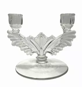 Vtg Tiffin Pressed Glass Double Candelabra Circa 1930's Art Deco - Picture 1 of 11