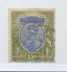 India KGV 1911 15 rupees used - Foto 1 di 1