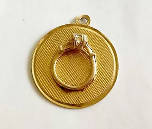 Vintage 14k Charm/Drop With Engagement Ring On - Picture 1 of 5
