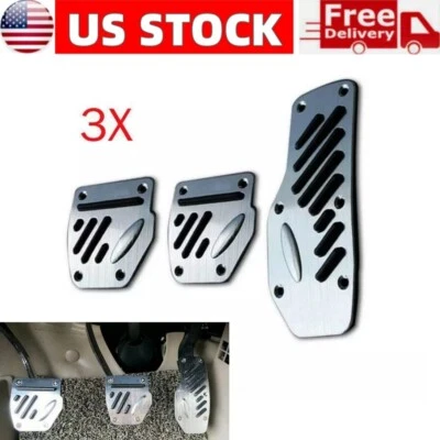 3PCS Foot Pedal Pads Set Auto Aluminum Pedal Covers Non-Slip Foot Pedals Pads - Image 1 of 4