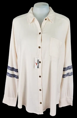 VESTIDO CAMISERO DE NOCHE HOLLISTER By A&F Mujer Rosa Pálido L/S Elástico - M - PVP £65 Foto 1 de 4