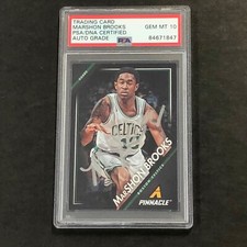 2013-14 Panini Pinnacle #161 Marshon Brooks Signed Card AUTO 10 PSA Slabbed Nets